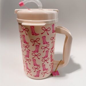 Pink Boot and Bow Patterned Tumbler